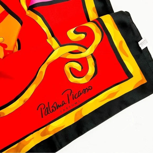 Paloma Picasso Colorful Silk Astrological Sun Sign Zodiac Scarf - Picture 4 of 9